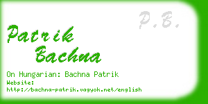 patrik bachna business card